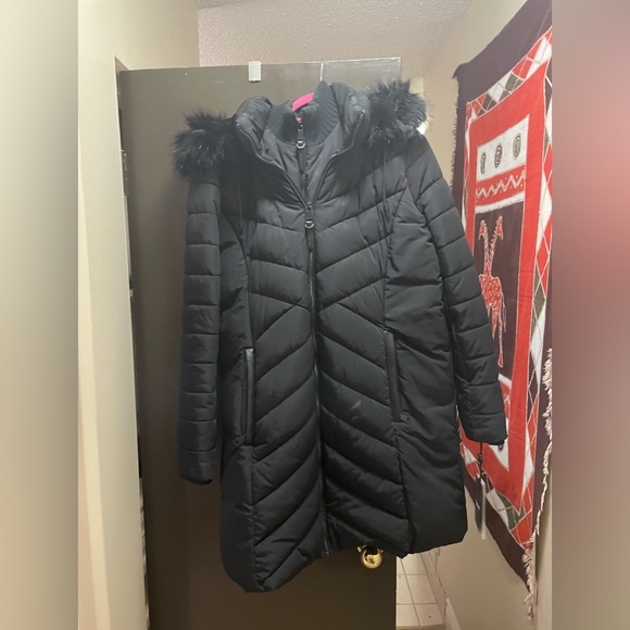 NWT DKNY Quilted Shell Hooded Long Jacket - Picture 3 of 14